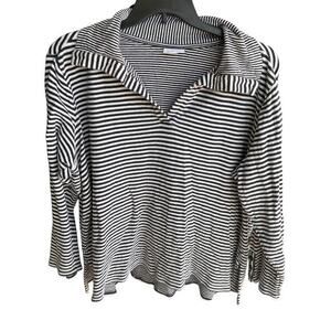 J.Jill oversized nautical stripe knit pullover casual top sz XL fits plus sz XXL